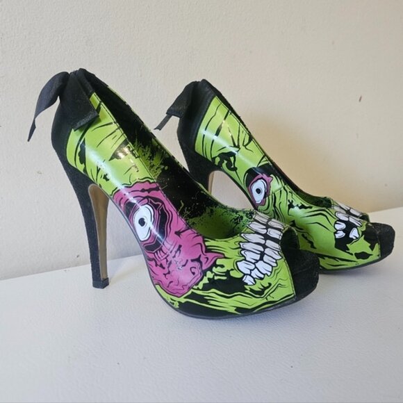 Punk Iron Fist Zombie Stomper Platform High Heel Size 6 (37) - Picture 1 of 14